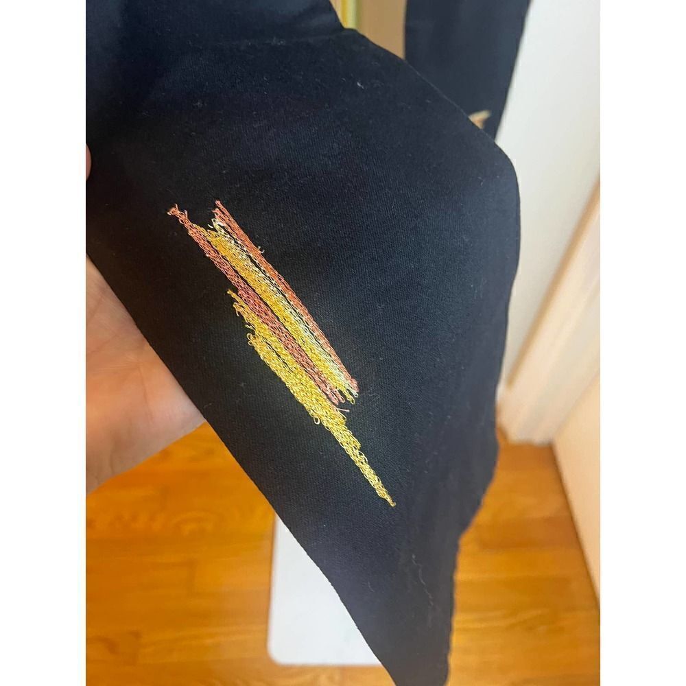 Peri.A Black Gold Digger Embroidered Stretch Denim Jeans Women Sz. 25 — image 7 of 8